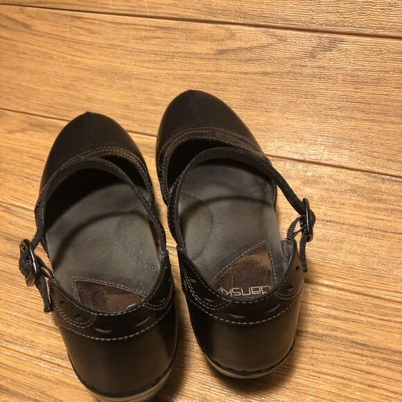 Women's Black Leather Mary Jane Clogs 7.5 - Picture 13 of 14